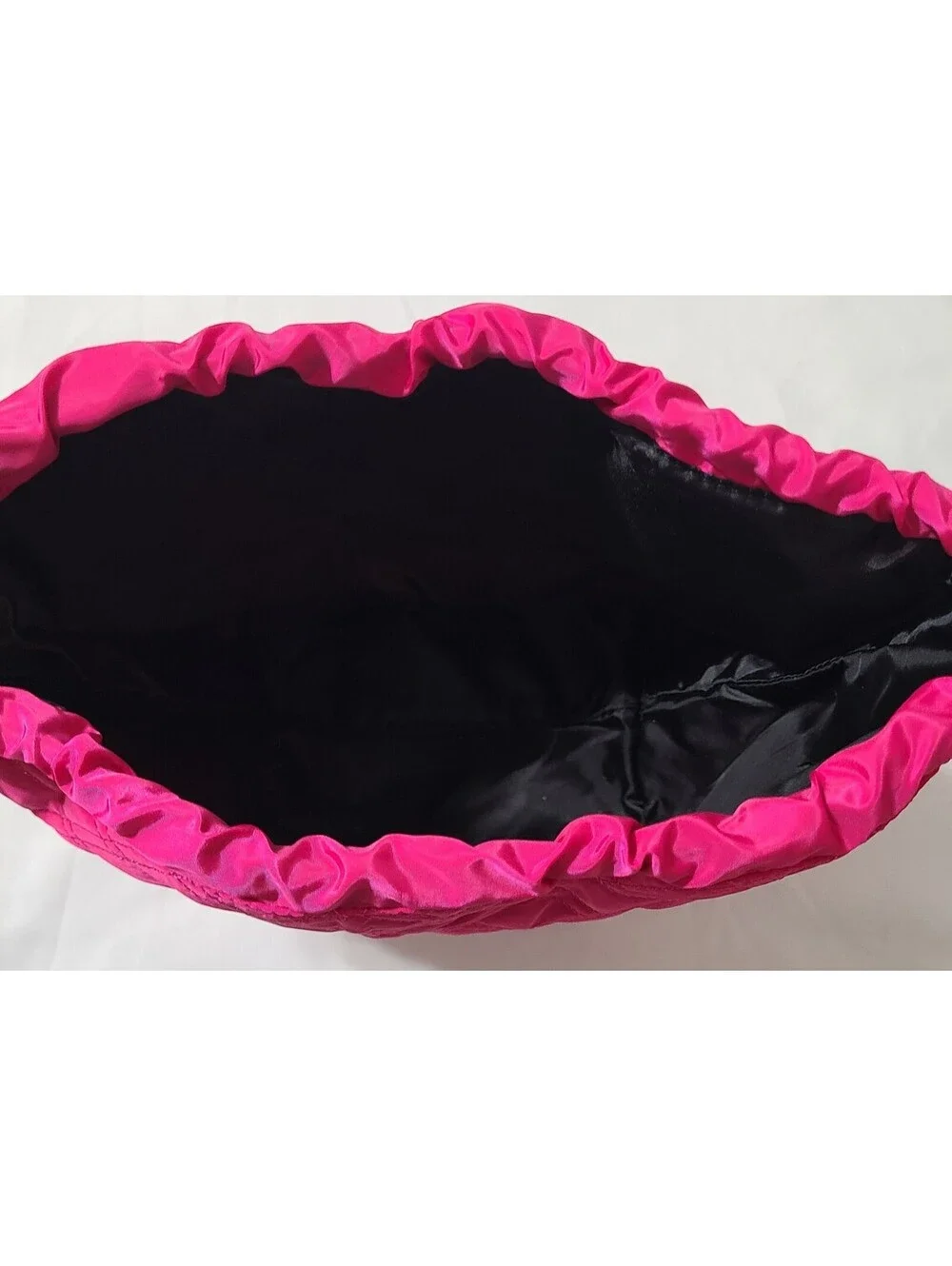 Lancome Signature Cosmetic Makeup Bag Sz Medium Pink Nylon Drawstring Travel EUC